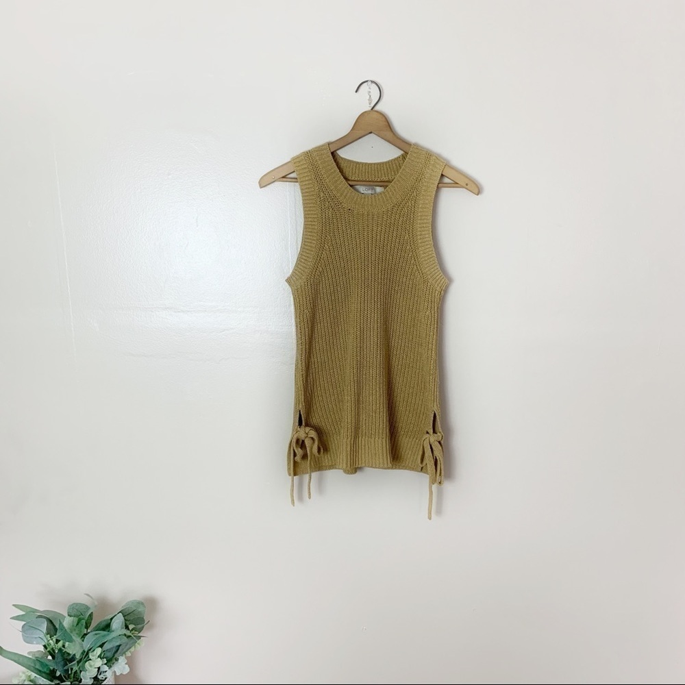 [LOFT] Mustard Golden Yellow Sleeveless Knit Beachy Sleeveless Sweater